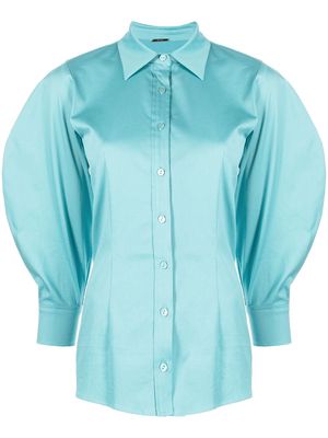 Alexis Brooks long puff-sleeved shirt - Blue