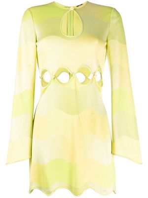 Alexis Chiara scallop-hem short dress - Green