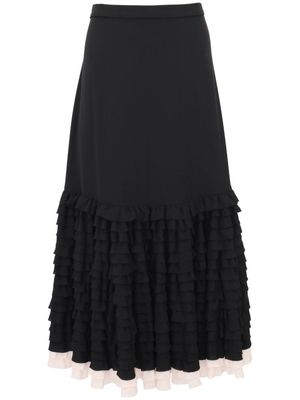 Alexis Dozza ruffled midi skirt - Black