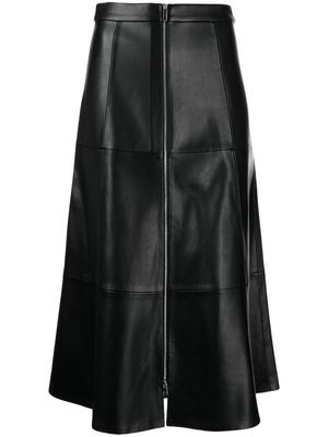 Alexis Kova faux-leather midi skirt - Black