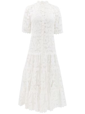 Alexis Ledina embroidered cotton shirt dress - White