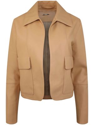 Alexis Peri faux-leather jacket - Neutrals