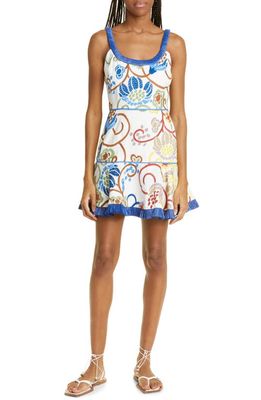 ALEXIS Ricci Embroidered Linen Dress in Tuscan Garden