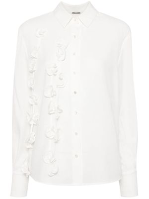 Alexis Simonette floral-appliqué shirt - White