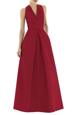Alfred Sung Dupioni Pleat A-Line Gown in Barcelona