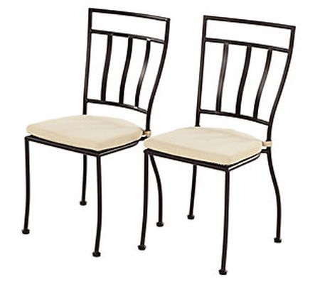 Alfresco Home Stackable S/2 Bistro Chairs W Out door Cushions