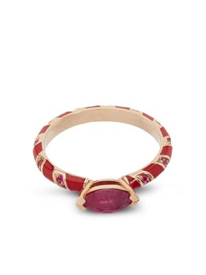 Alice Cicolini 14kt yellow gold Memphis Candy pave ruby ring - Red