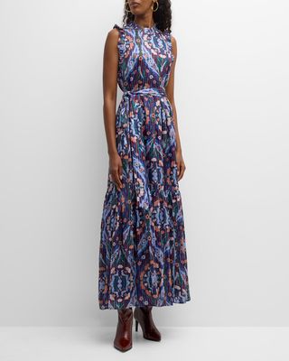 Alice Floral-Print Ruffle-Trim Maxi Dress