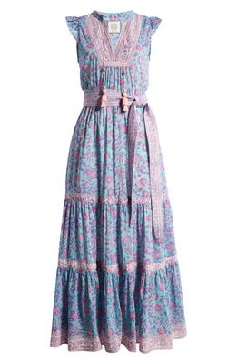 ALICIA BELL Lola Cover-Up Maxi Dress in Teal Multi