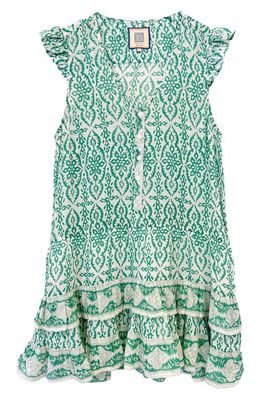 ALICIA BELL Vera Cotton & Silk Cover-Up Minidress in Medium Green 