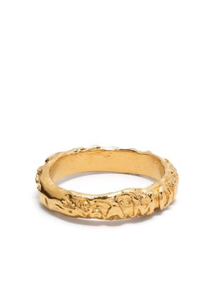 Alighieri Amore embossed 24kt gold-plated ring