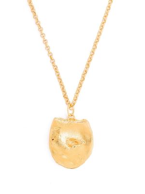 Alighieri hammered-pendant gold-plated necklace