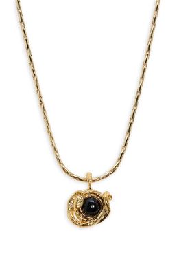 Alighieri The Captured Protection Onyx Pendant Necklace in Gold