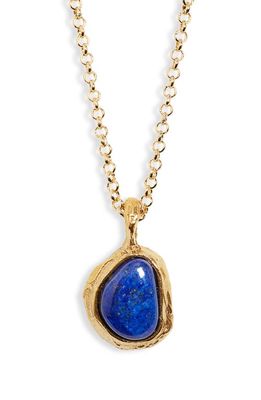 Alighieri The Droplet of the Horizon Lapis Pendant Necklace in 24 Gold
