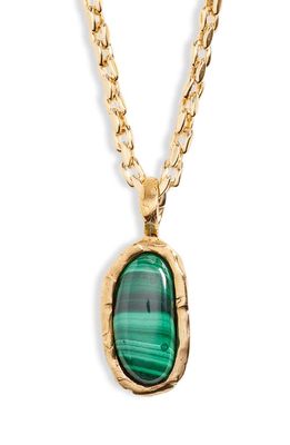 Alighieri The Sliver of the Mountain Malachite Pendant Necklace in 24 Gold