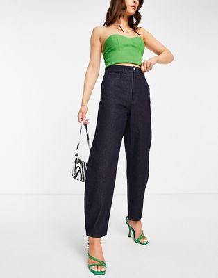 Aligne cotton barrel wide leg jean in dark indigo - MBLUE
