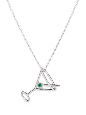 Aliita 9kt white gold Martini Esmeralda emerald necklace - Silver
