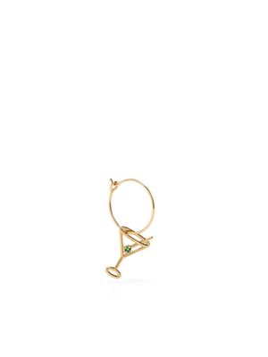 Aliita 9kt yellow gold Martini Esmeralda emerald hoop ]earring