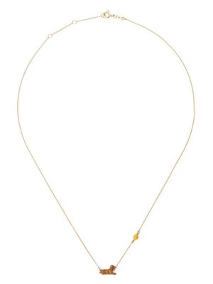 Aliita 9kt yellow gold Perrito Pelota pendant necklace