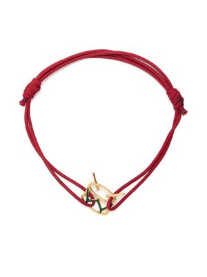 Aliita 9kt yellow gold Tambor cord bracelet - Red
