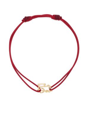 Aliita 9kt yellow gold Trencito sapphire bracelet - Red