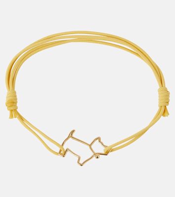 Aliita Dog 9kt gold charm cord bracelet