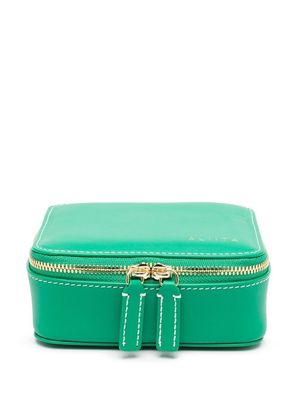 Aliita leather zip-up makeup bag - Green