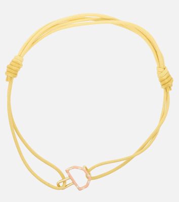Aliita Mushroom 9kt gold cord bracelet with enamel