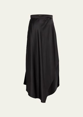 Alin Asymmetric Silk Maxi Skirt