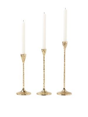 Alina 3-Piece Assorted Candleholder Set - Gold - Gold
