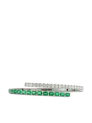 ALINKA 18kt white gold Eclipse emerald and diamond bracelet - Silver
