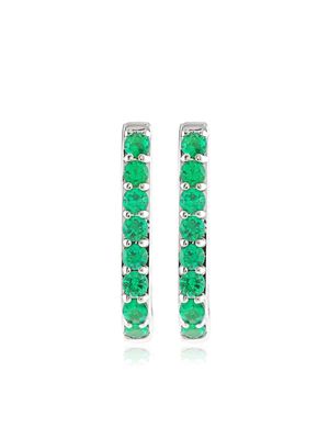 ALINKA 18kt white gold Linka Mini emerald hoop earrings - Silver