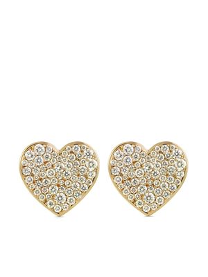 ALINKA 18kt yellow gold Caviar Heart diamond earrings