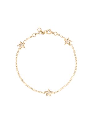 ALINKA 18kt yellow gold STASIA MINI Triple Star diamond bracelet - Metallic