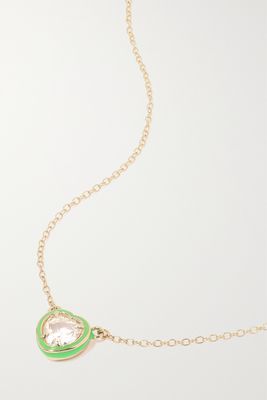 Alison Lou - Heart 14-karat Gold, Topaz And Enamel Necklace - one size