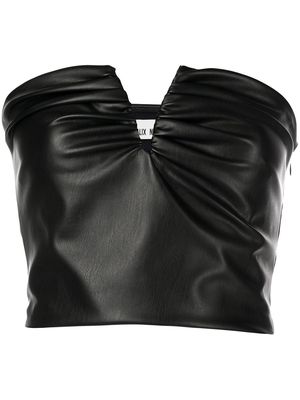 ALIX NYC Portia leather-look crop top - Black