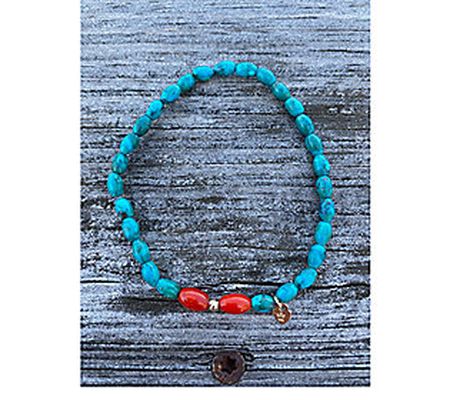 Alkeme 10K Gold Greek Isles Turquoise & Coral B ad Bracelet