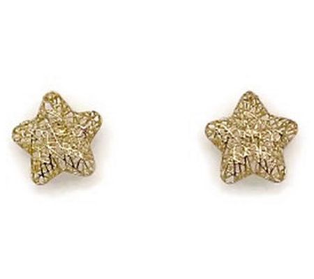 Alkeme 10K Gold Hollow Mesh Star Stud Earrings