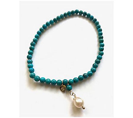 Alkeme 10K Gold Ocean Vibe Turquoise & Cultured Pearl Bracelet