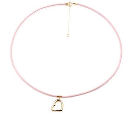 Alkeme 14K Gold & Leather Necklace - Open To Lo ve