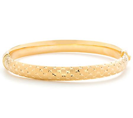 Alkeme 14K Gold Diamond Cut Hinged Bangle, 13.3