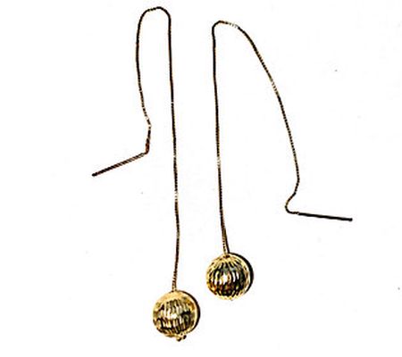 Alkeme 14K Gold Faceted Orb Threader Earrings