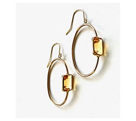 Alkeme 14K Gold Floating Gemstone Hoop Earrings