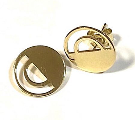 Alkeme 14K Gold Spatial Round Stud Earrings