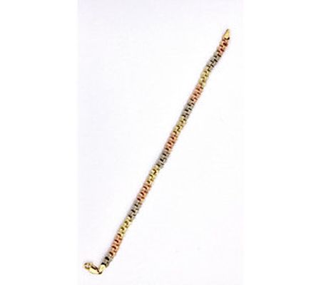 Alkeme 14K Gold Tri-Color Weave Chain Bracelet