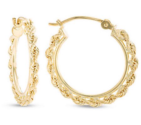 Alkeme Gold 10K Rope Chain Hoop Earrings