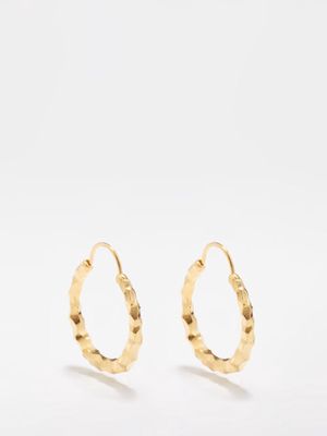 All Blues - Snake Large Thin 18kt Gold-vermeil Earrings - Womens - Gold