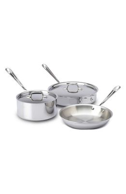 All-Clad 5-Piece Stainless Steel Cookware Set in Silver