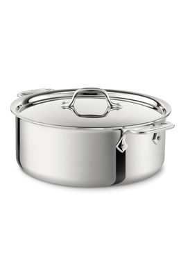 All-Clad 6-Quart Stainless Steel Stockpot with Lid in Silver