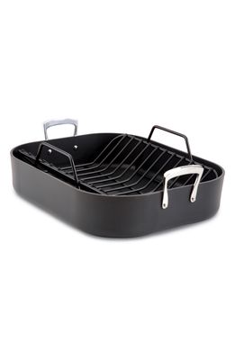 All-Clad HA1 Large Hard Anodized Roasting Pan & Roaster Rack in Black